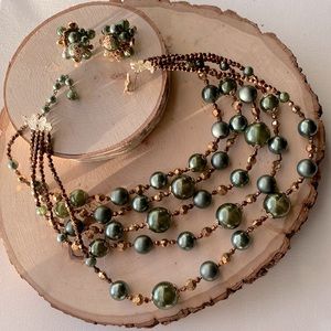VTG- Vendome- Demi-Parure Fall Moods Necklace & Earring Set- Circa 1950s